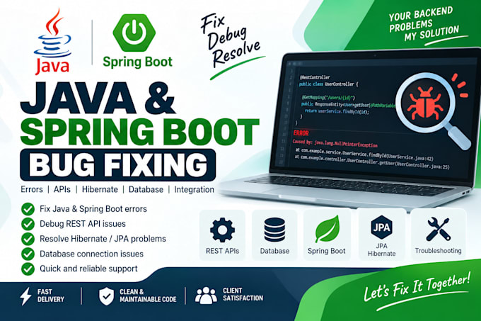 fix java spring boot bugs errors and backend issues