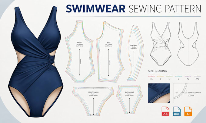 create custom apparel sewing patterns and pattern grading for manufacturer ready