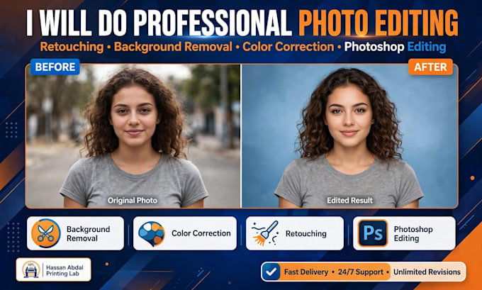 do professional photo background remove and HD photo editing