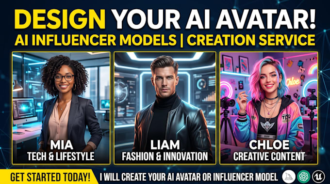 design ai avatar or ai influencer model for you