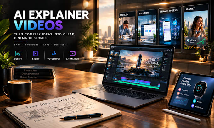 create an explainer videos, saas explainer and 2d animation videos