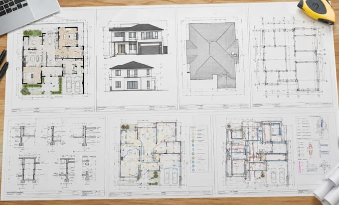 create 2d floor plan, architectural, structural and mep city city permit drawing
