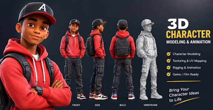 do 3d character modelling and texturing