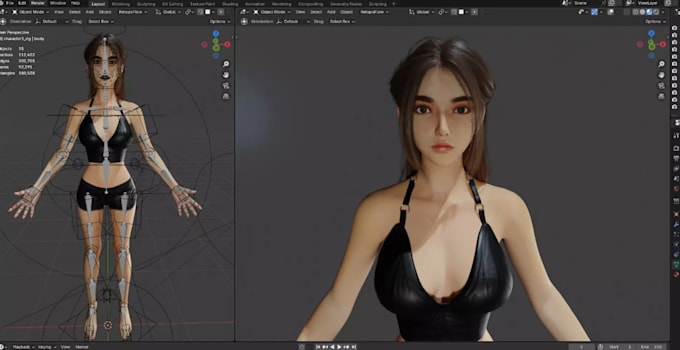 3d model rigging 3d character rig facial rig weight paint blendshape blender rig