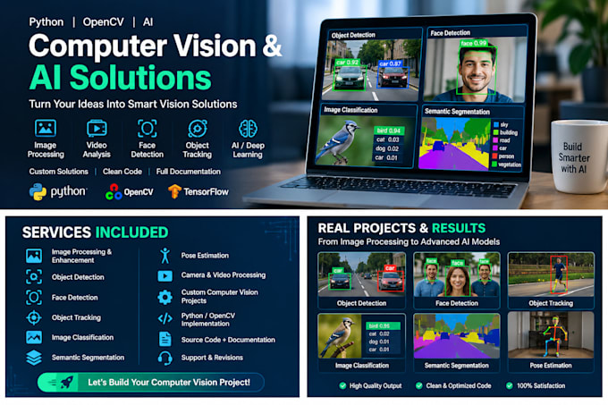 develop computer vision and ai projects using python opencv