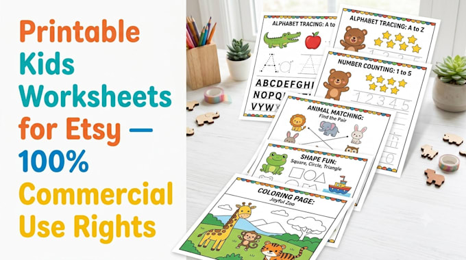 create printable preschool worksheets for etsy sellers