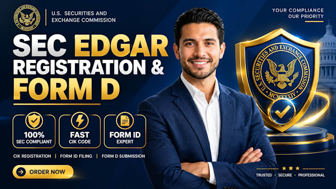 do sec edgar registration, obtain cik code, and file form id and form d