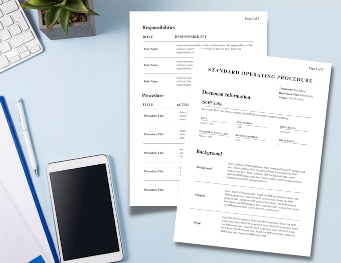 write clear sops, process guides, and employee training documents