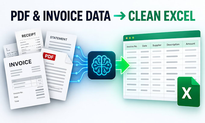 extract data from invoices receipts and pdfs into excel