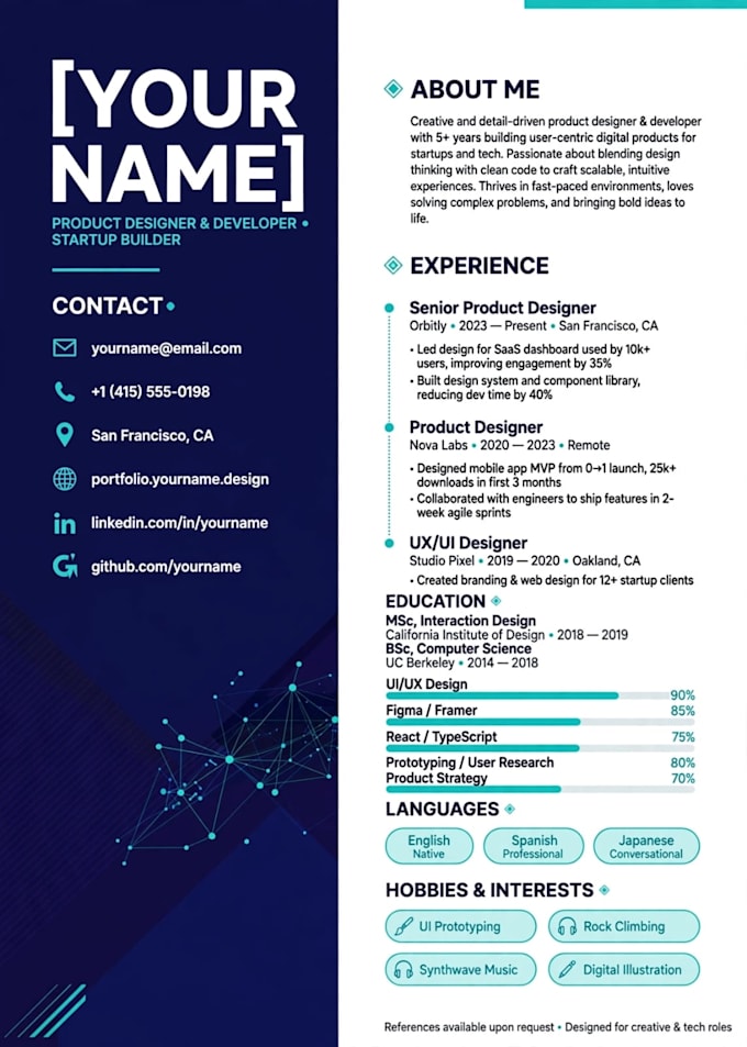create a professional ats friendly CV , resume