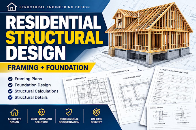 create residential structural framing and foundation plans