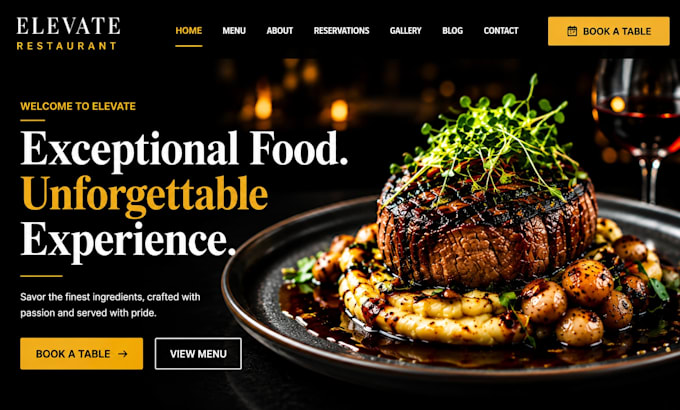 build squarespace restaurant website online menu food ordering website design