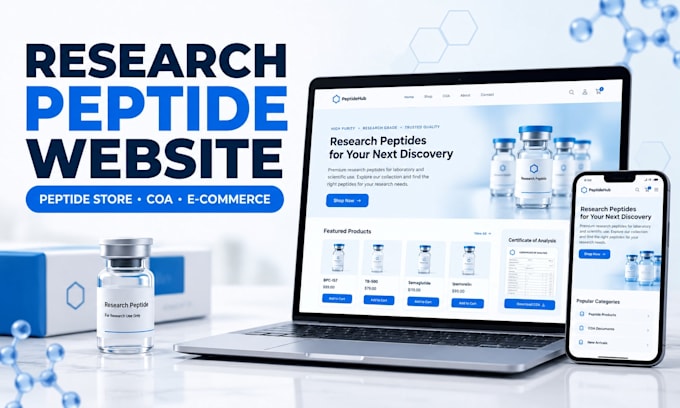 design research peptide website, peptide store and peptide coa website