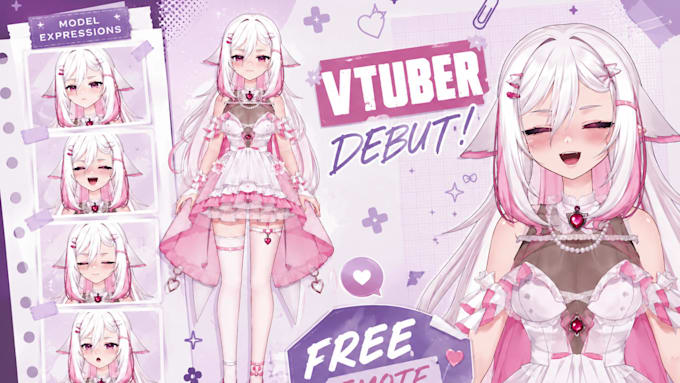 design and rig anime live2d vtuber model and pngtuber avatar