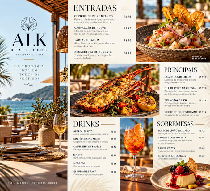 professional restaurant menu design