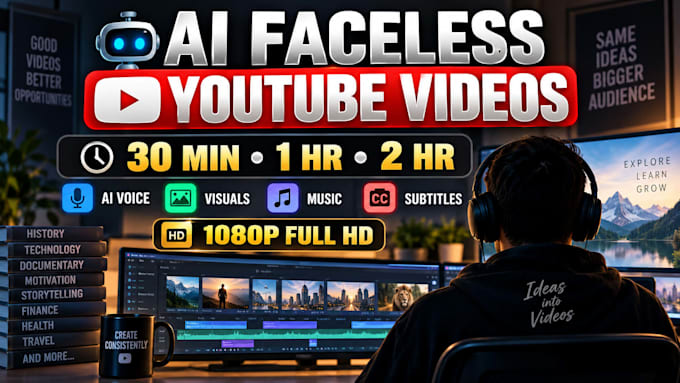 create faceless youtube videos with ai voiceover