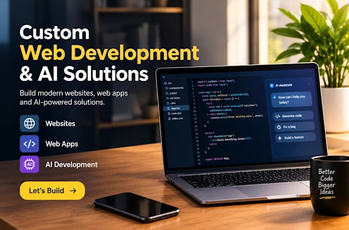 be your software developer full stack frontend backend custom website app ai dev