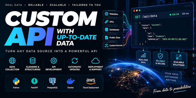 build a custom API with up to date data