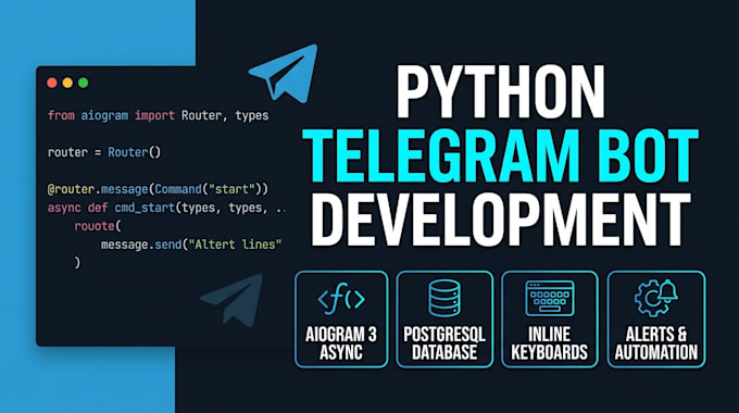 build custom python telegram bot with database integration