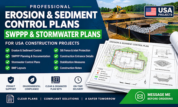 prepare erosion sediment control plans, swppp and stormwater plans