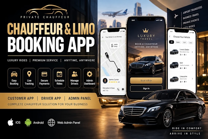 develop private chauffeur and limo booking app with luxury ride