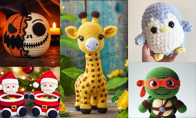 create detailed crotchet and amigurumi pattern illustration