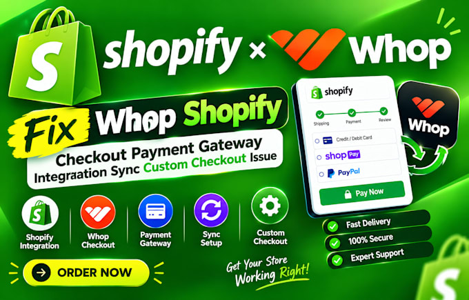 fix whop shopify checkout payment gateway integration sync custom checkout issue