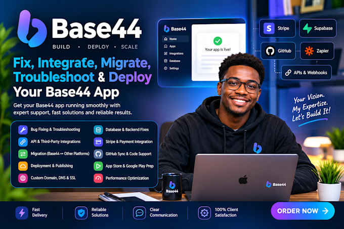 base44 expert base44 bug fixing base44 integration base44 app store deployment