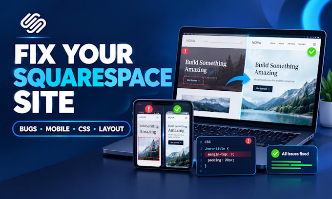 fix bugs and issues on your squarespace website