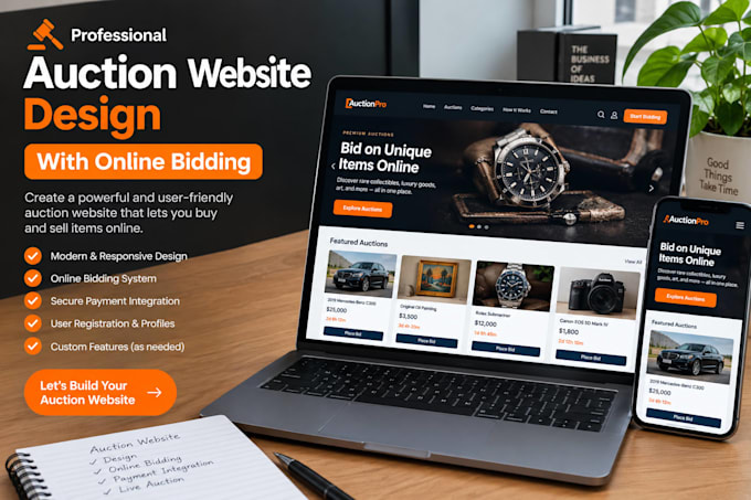design a modern auction website with online bidding