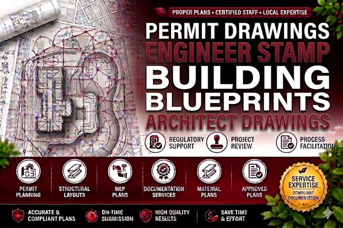 be architect city permit drawings blueprints structural drawing engineer stamp