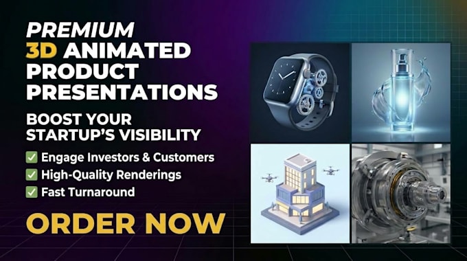 design a realistic 3d product presentation, rendering for your startup