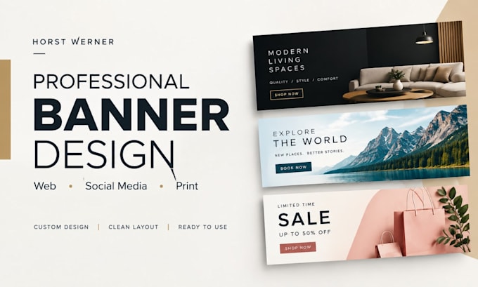 design professional web, social media and print banners