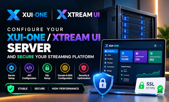 configure xui one, xtream UI server and secure your streaming platform