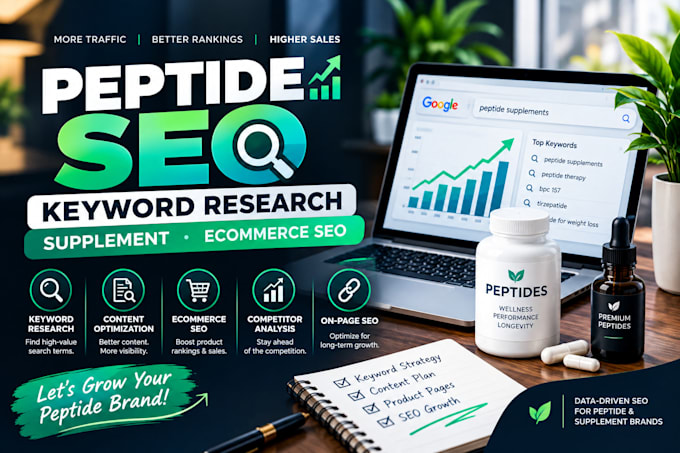 do peptide keyword research, supplement SEO and ecommerce optimization