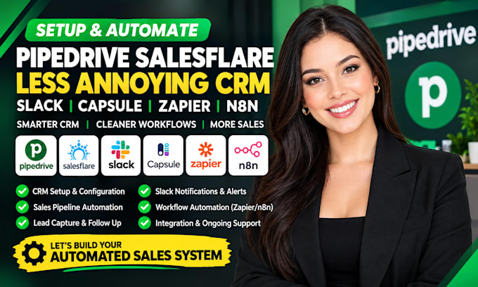 setup pipedrive salesflare less annoying crm slack capsule zapier n8n automation