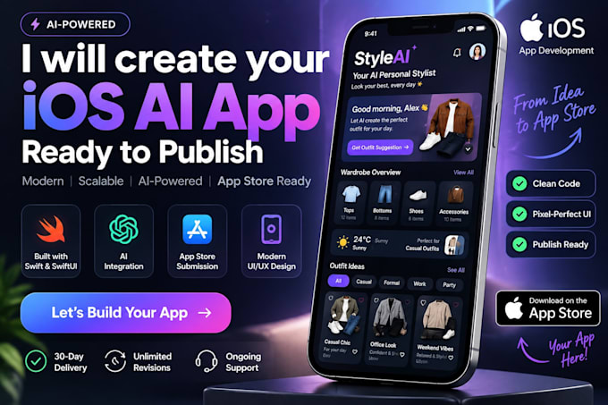 develop a custom ai mobile app for both IOS android