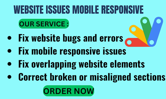 fix website issues mobile responsive bugs layout design navigation problems