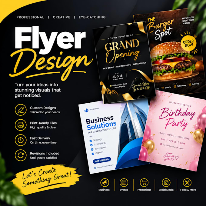 design a professional and eye catching flyer