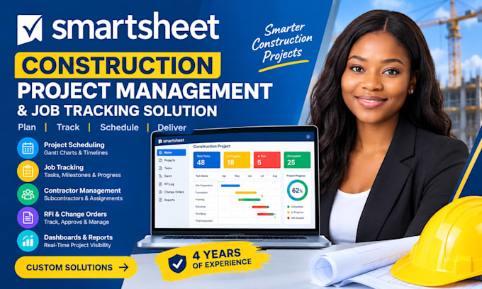 build smartsheet construction project management and job tracking