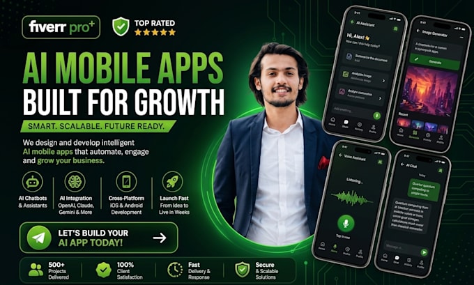 do ai mobile app development, ai website, ai chatbot and ai agent