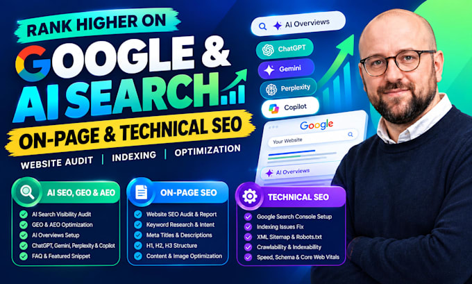 do on page and technical ai SEO, website audit, google search console indexing