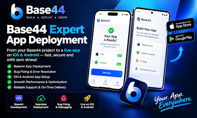 base44 expert base44 app deployment base44 bug fixing new app to ios android