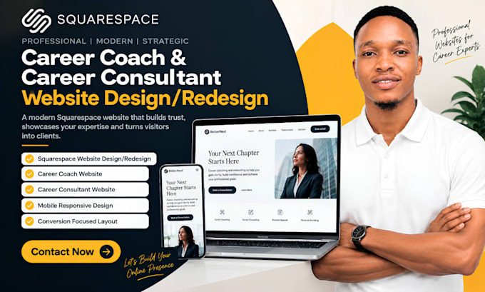 build squarespace career coach website design career consultant website redesign