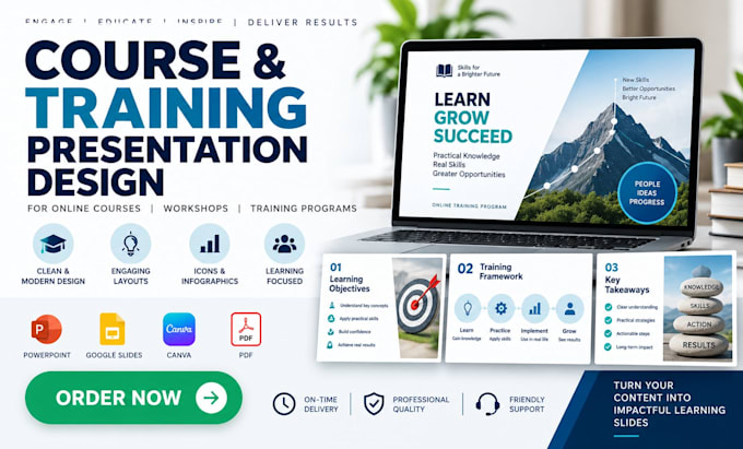 design course slides and training presentations for online learning