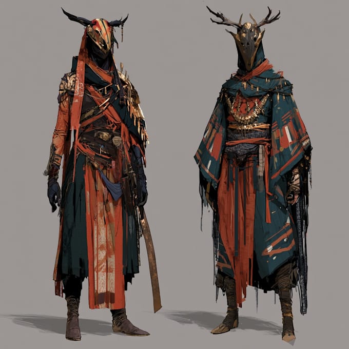 create a dark fantasy warrior character concept with detailed armor