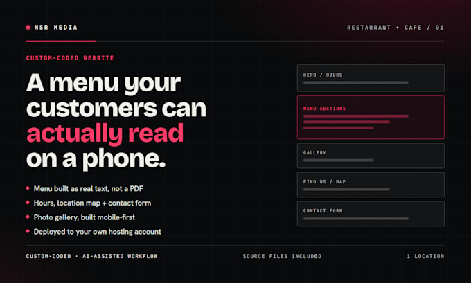 design and build a modern restaurant or cafe website