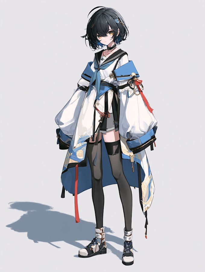 create japanese anime style illustration characters