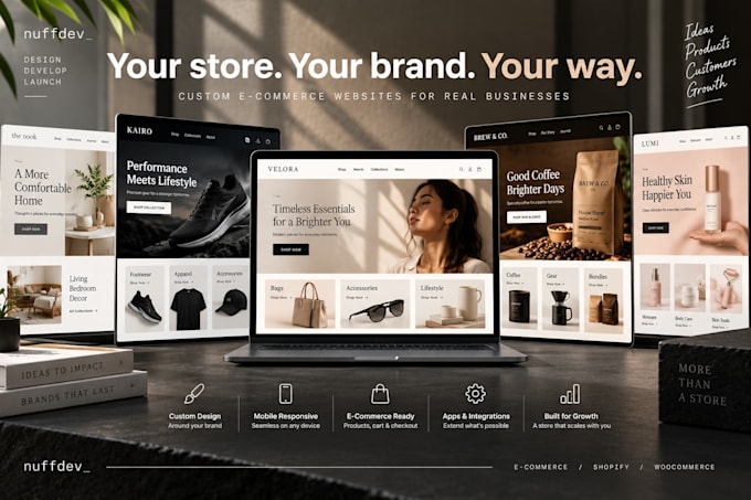 build a custom shopify or woocommerce ecommerce website
