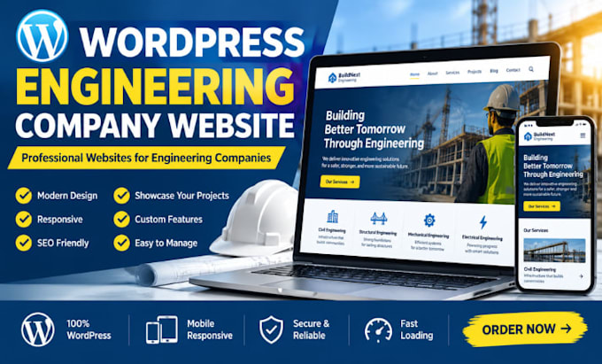 design a professional wordpress website for an engineering company